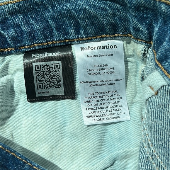 NEW Reformation Tazz Maxi Denim Jean Skirt in Hemlock Size 26 - Picture 6 of 8